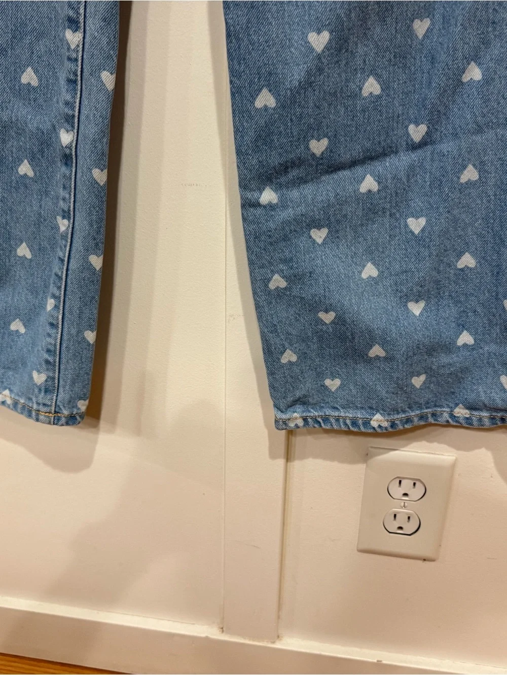 Old Navy denim Heart Print Straight-Leg Jeans, girls 14